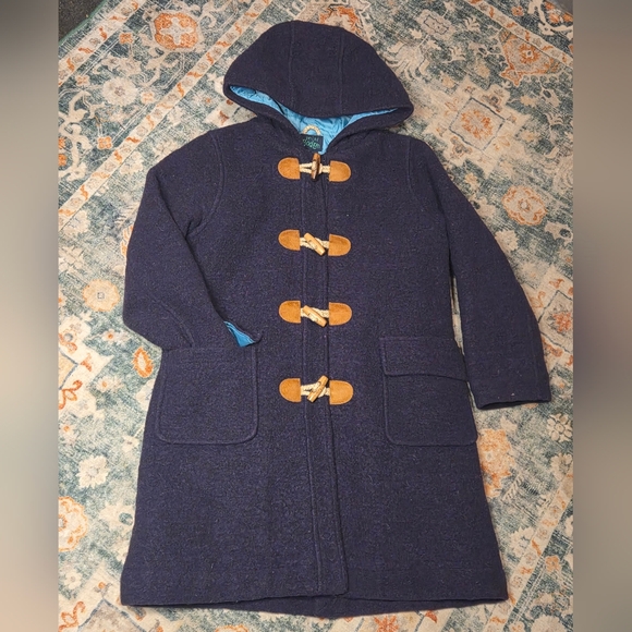 Mini Boden Purple Wool Blend Duffle Coat - Picture 2 of 11